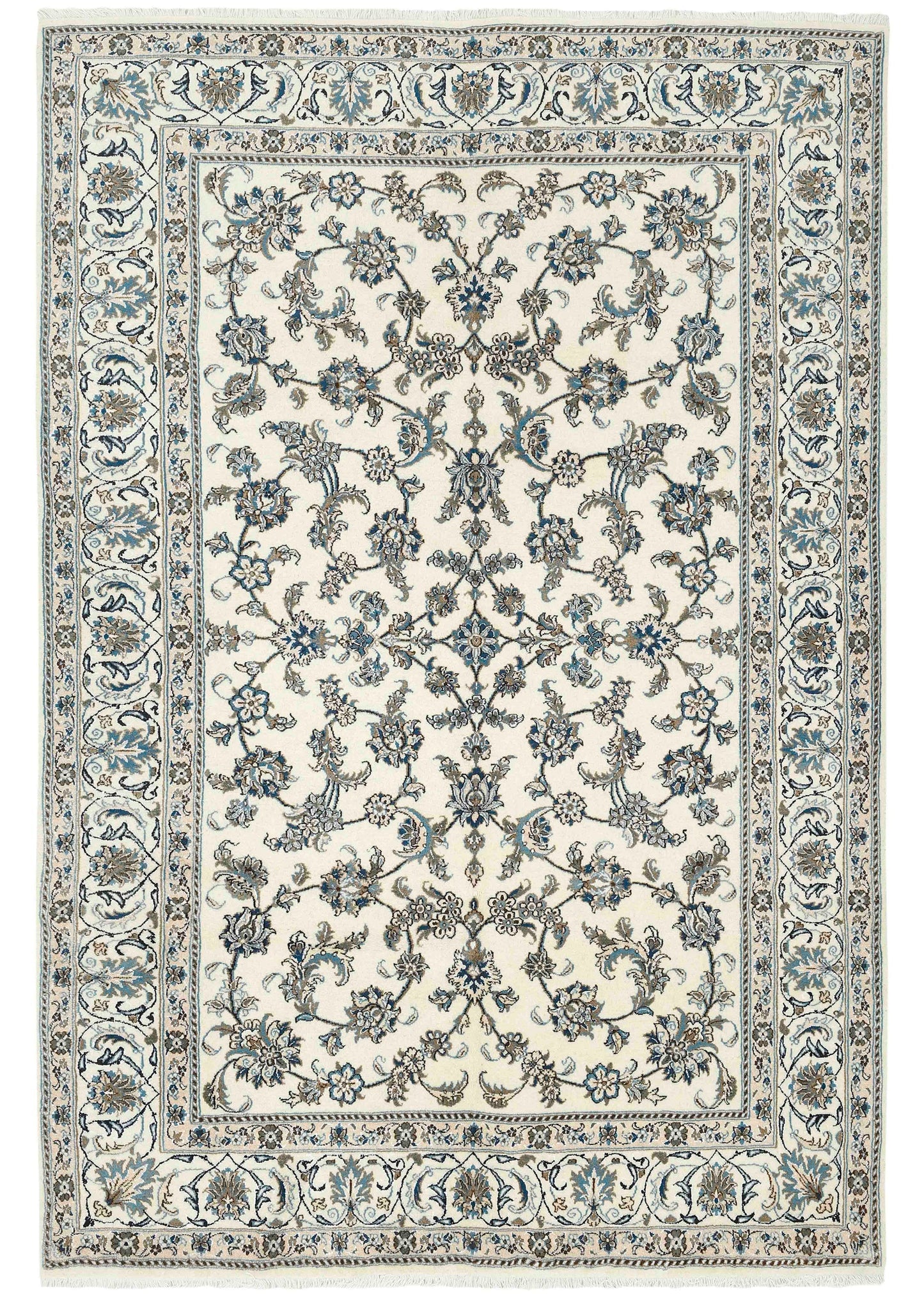 Hand-knotted Oriental Carpet | Unique Nain Kashmar 67583 (in stock)