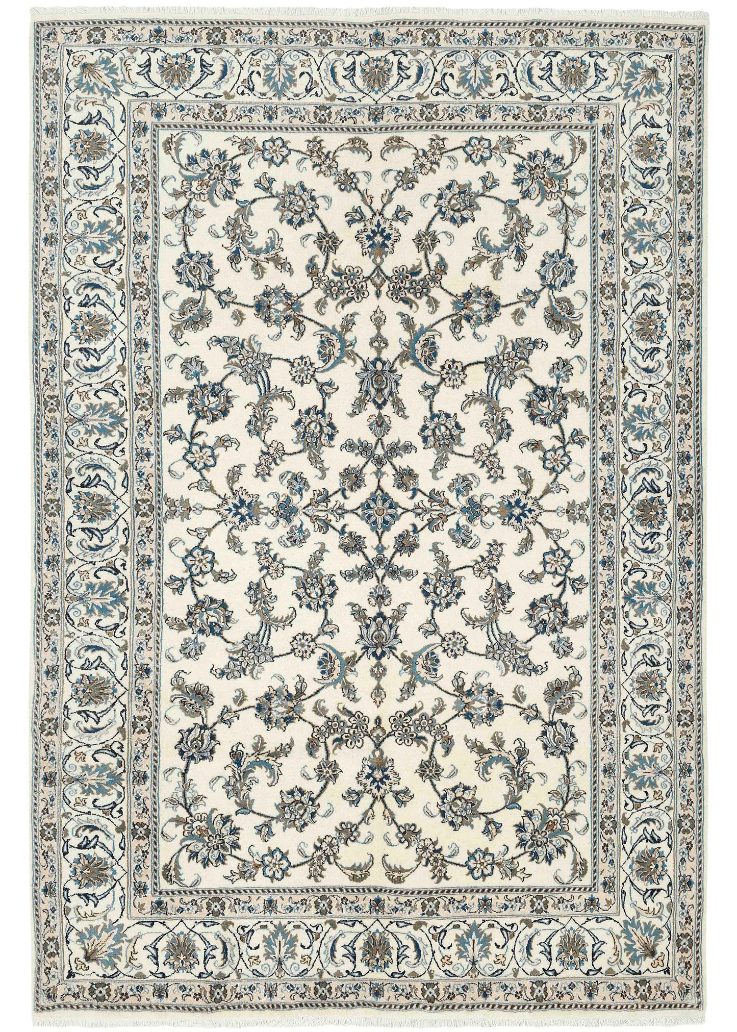 Hand-knotted Oriental Carpet | Unique Nain Kashmar 67583 (in stock)