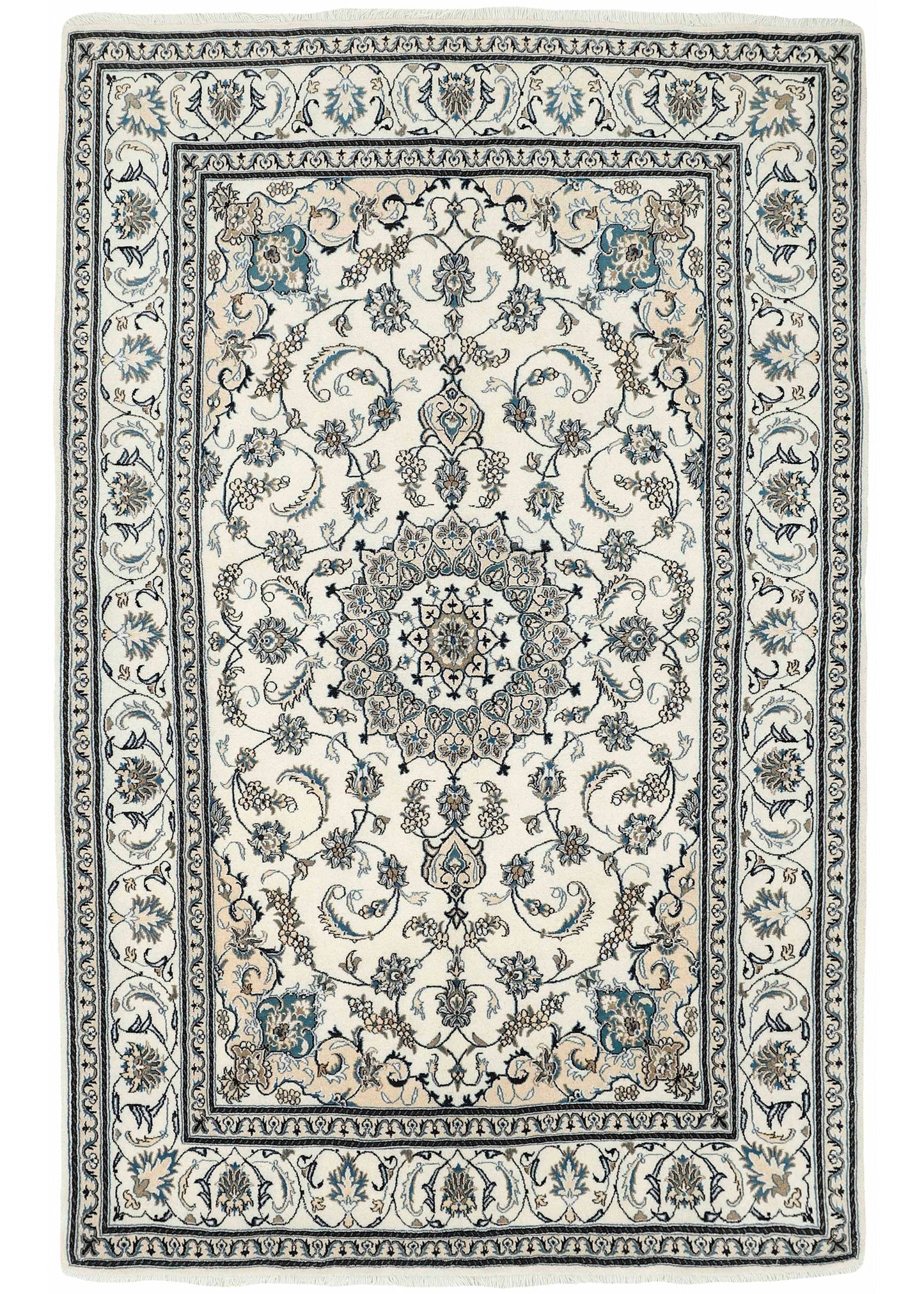 Hand-knotted Oriental Carpet | Unique Nain Kashmar 67580 (in stock)