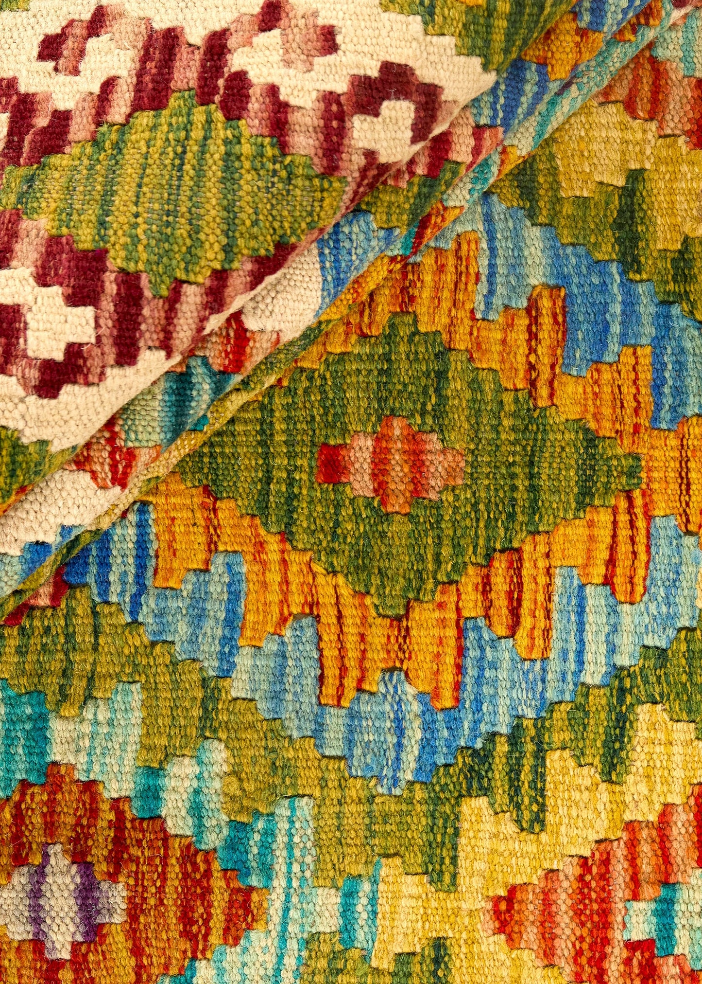 Handwoven Oriental Carpet | Unique Afghan Kelim 98876 (in stock)