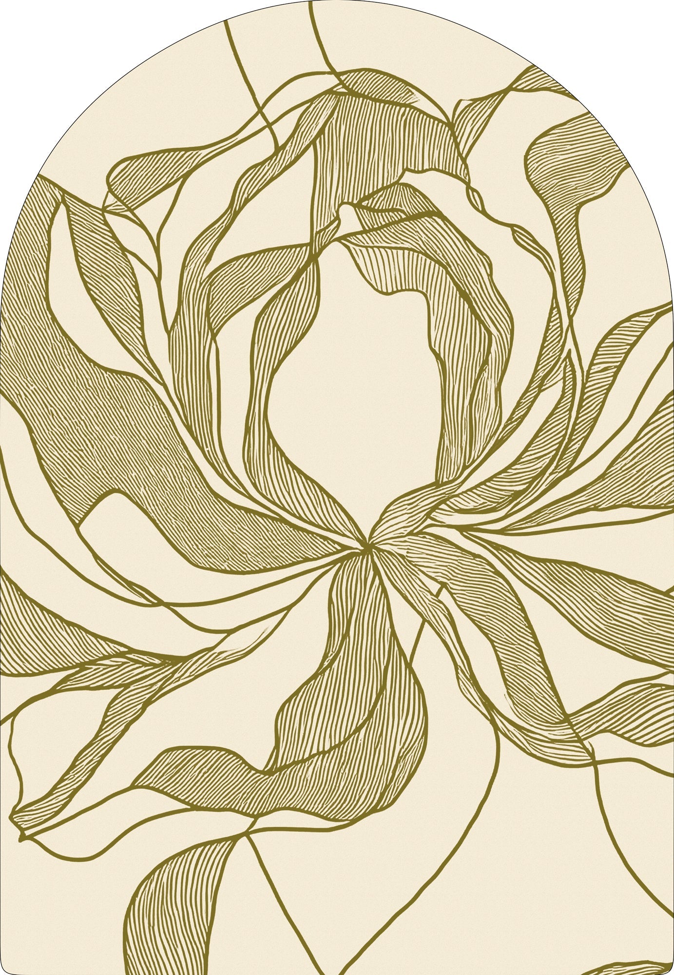 Rug MOMO rugs x NOŪRA studios - Bloom Beige/ olive Arch
