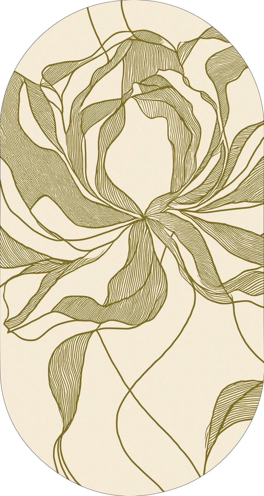 Rug MOMO rugs x NOŪRA studios - Bloom Beige/ olive capsule