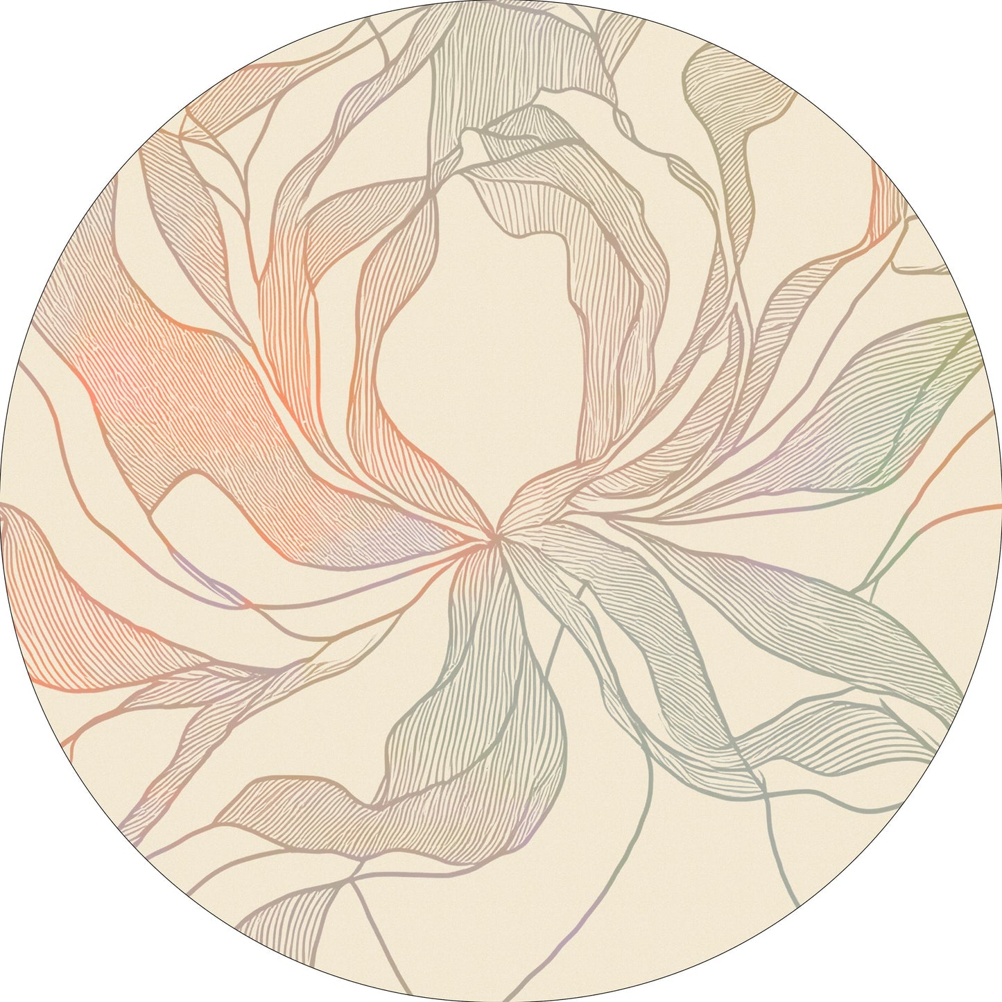 Rug MOMO rugs x NOŪRA studios - Bloom Beige/ multicolour Round