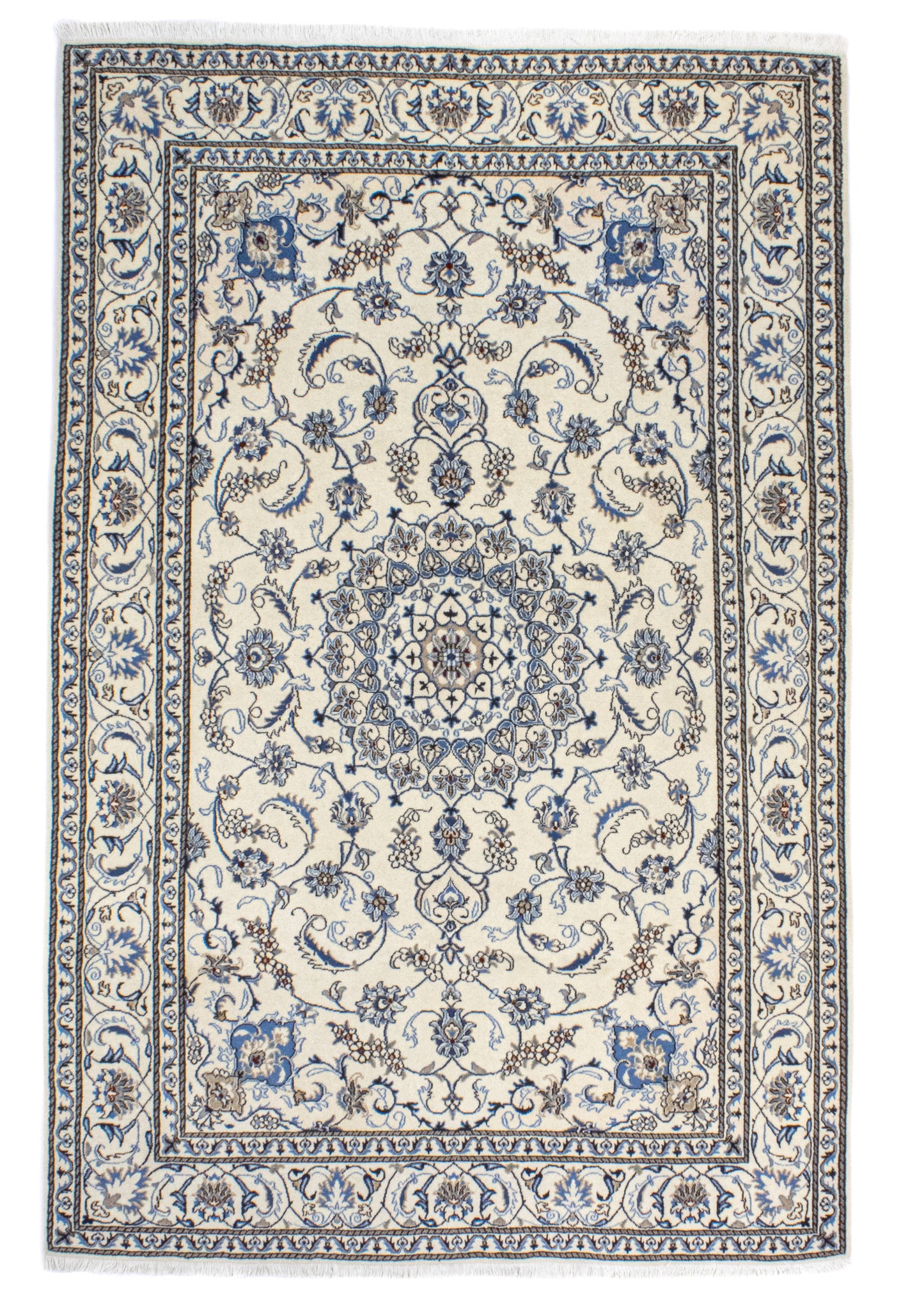 Hand-knotted Oriental Carpet | Unique Nain Kashmar 86439 (in stock)