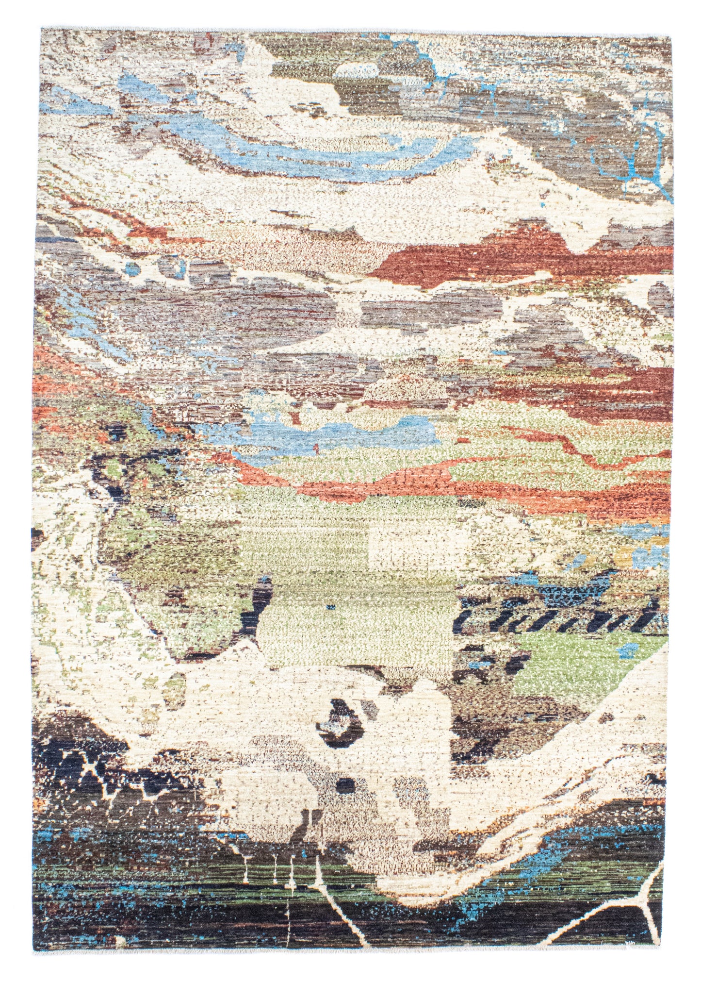 Unique Ziegler Art Deco Rug 12353 | Hand-knotted from Afghanistan (in stock)