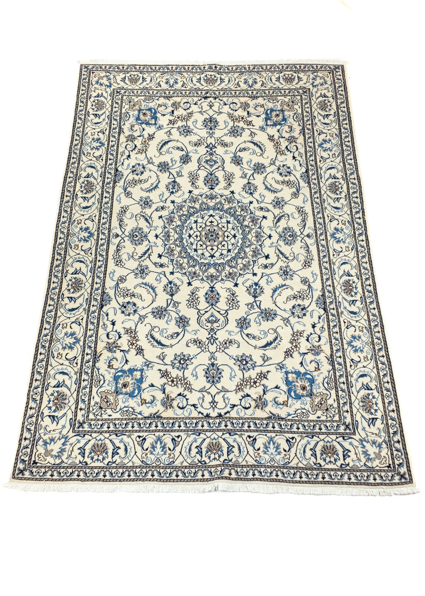 Hand-knotted Oriental Carpet | Unique Nain Kashmar 86439 (in stock)