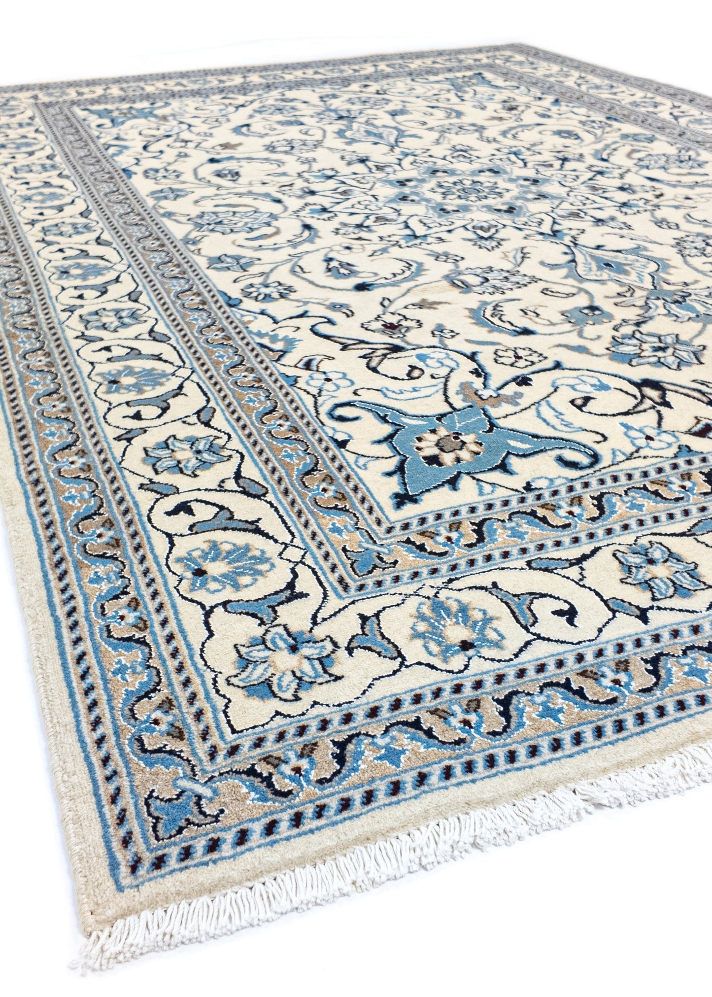 Hand-knotted Oriental Carpet | Unique Nain Kashmar 46936 (in stock)