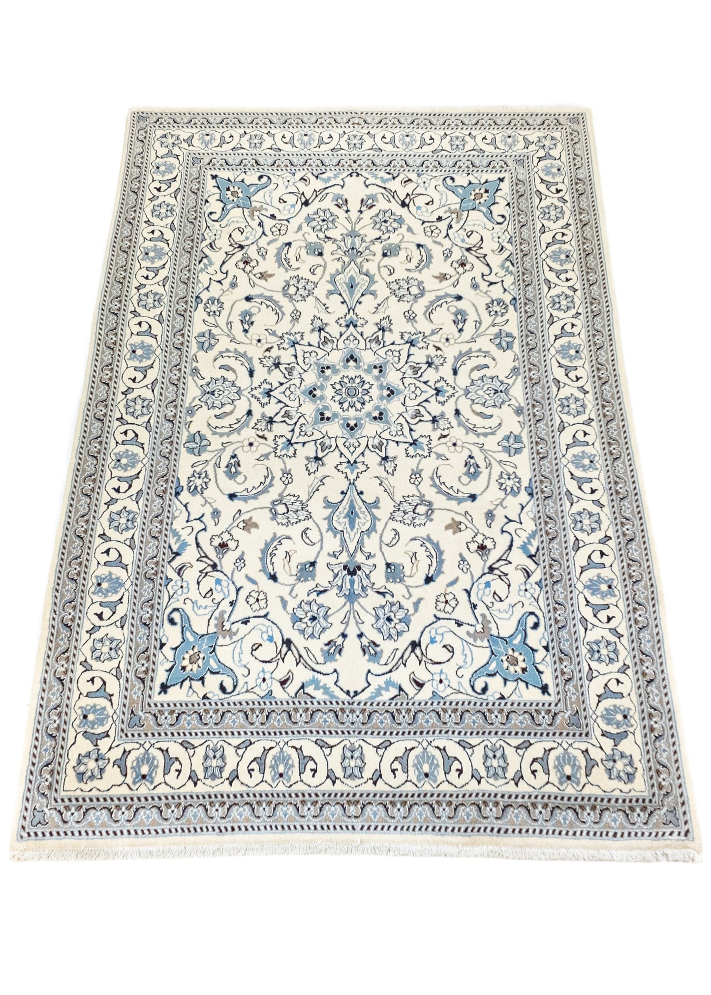 Hand-knotted Oriental Carpet | Unique Nain Kashmar 46936 (in stock)