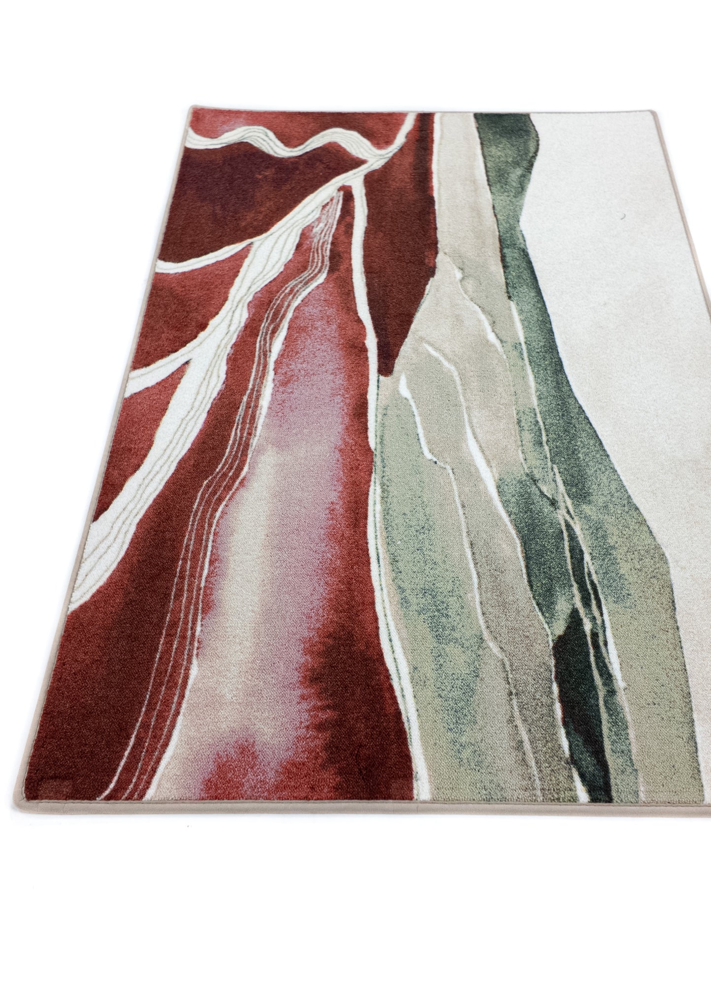 MOMO rugs x NOŪRA studios rug - Horizon Bordeaux/Green