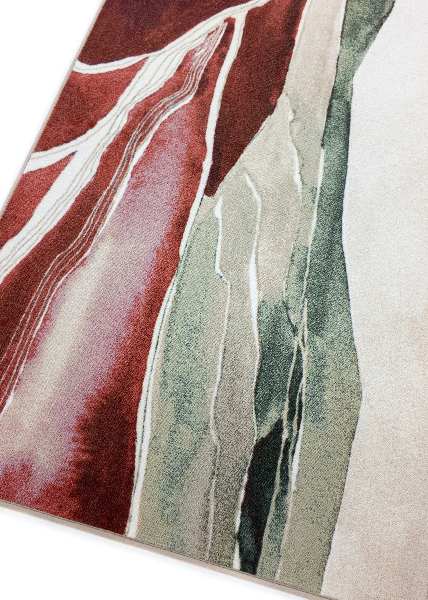 MOMO rugs x NOŪRA studios rug - Horizon Bordeaux/Green