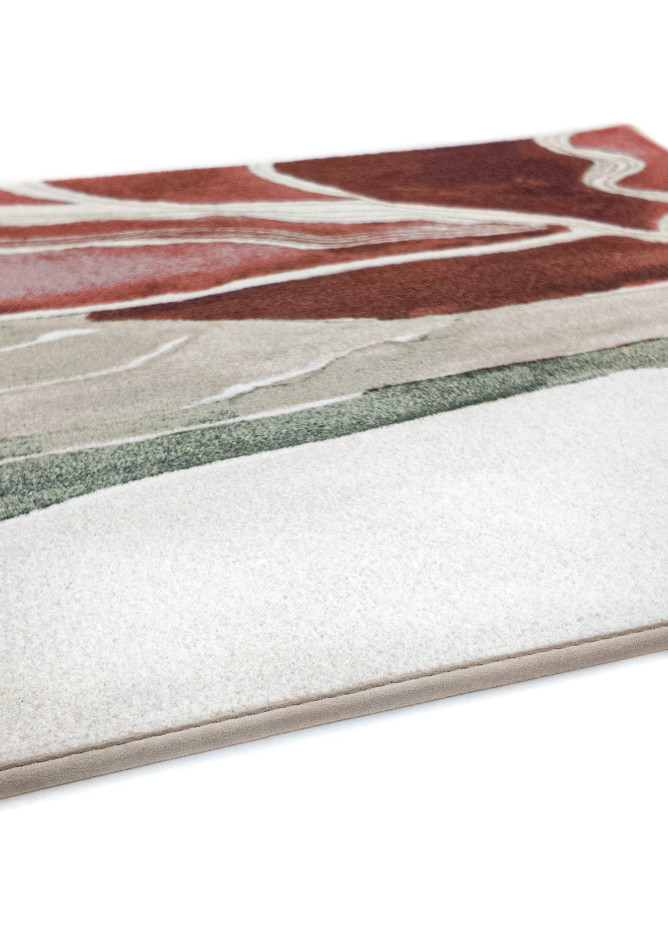 MOMO rugs x NOŪRA studios rug - Horizon Bordeaux/Green
