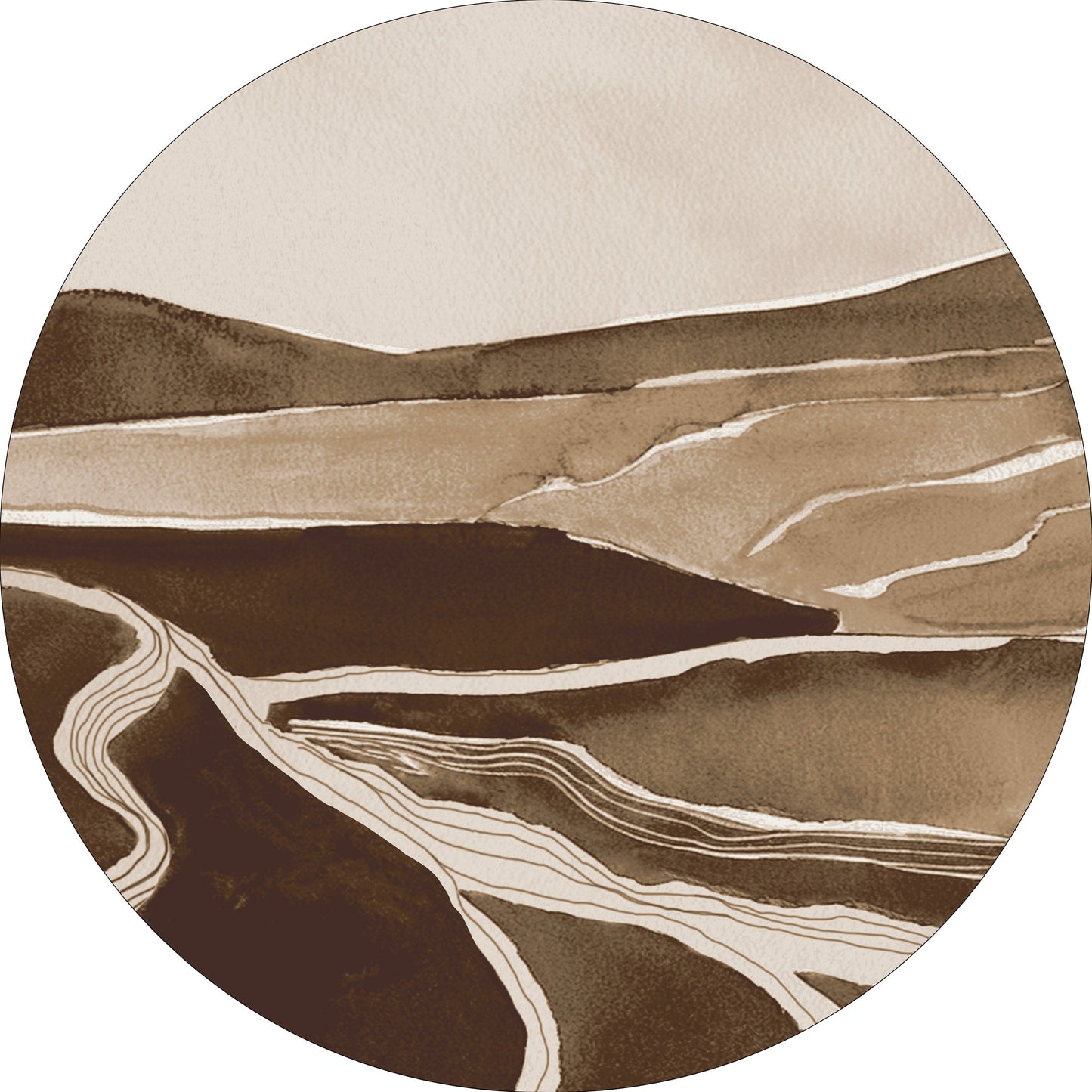 MOMO rugs x NOŪRA studios - Horizon Brown/ sand Round