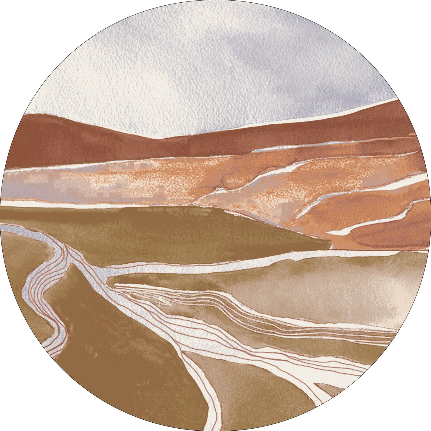 MOMO rugs x NOŪRA studios - Horizon Multicolour Matt Round