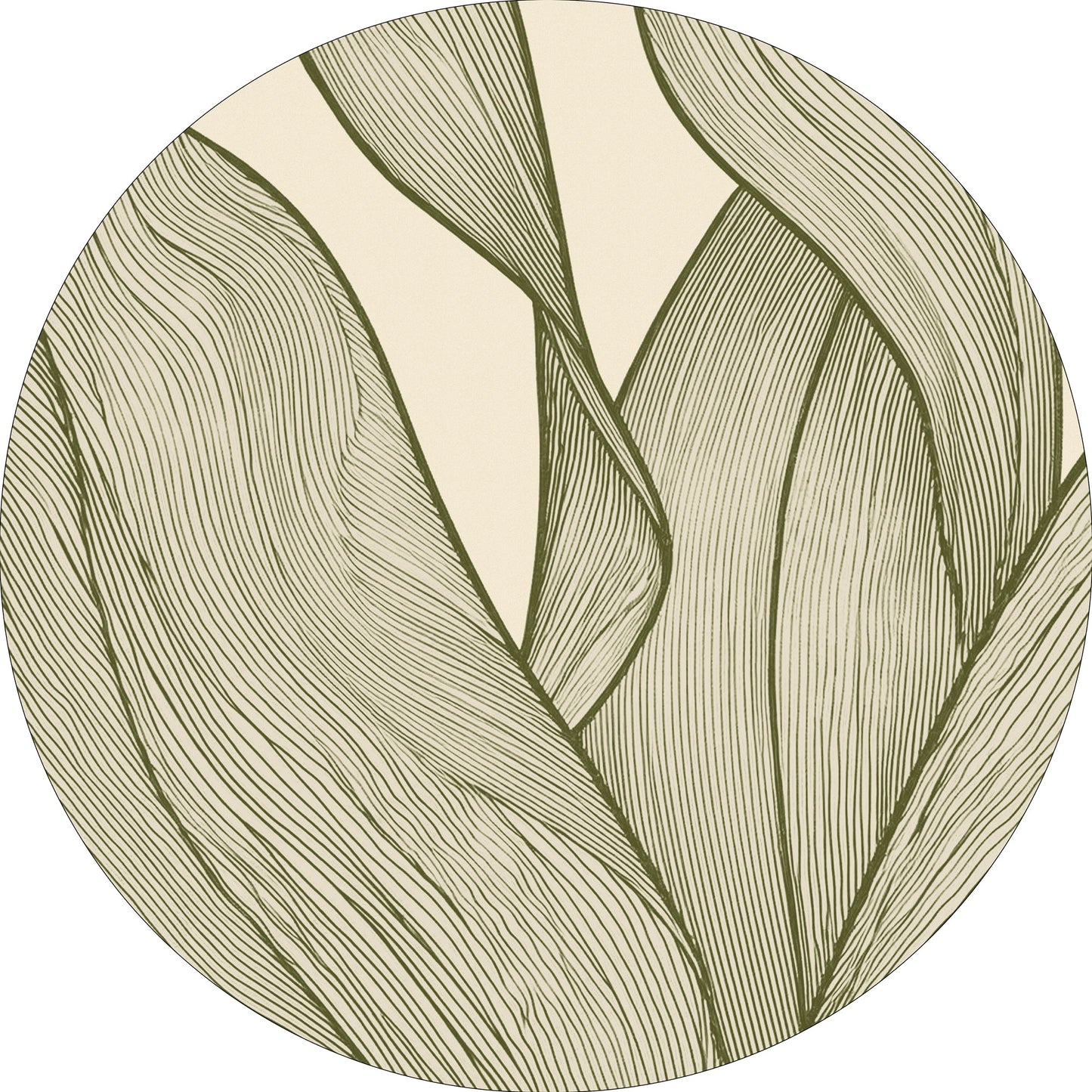 Rug MOMO rugs x NOŪRA studios - Botanical Beige/green Round