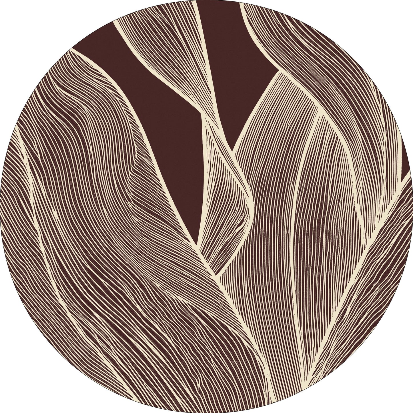 Rug MOMO rugs x NOŪRA studios - Botanical Bordeaux/beige Round