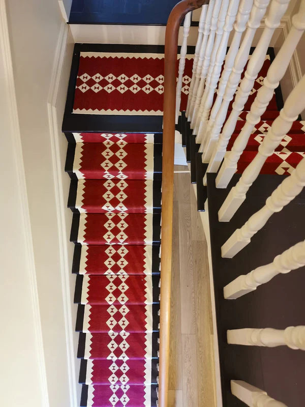 Stair Runner Sophie Cooney Raw Cotton Eye Duo Red