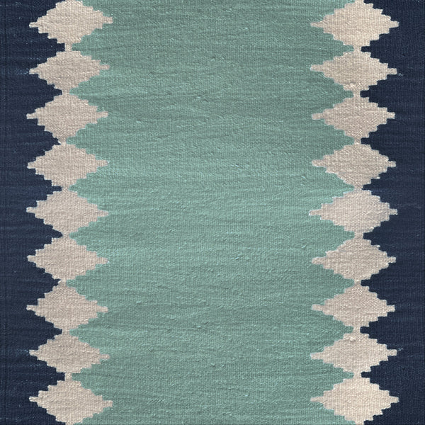 Stair carpet Sophie Cooney Amulet Wool Via Stone Blue
