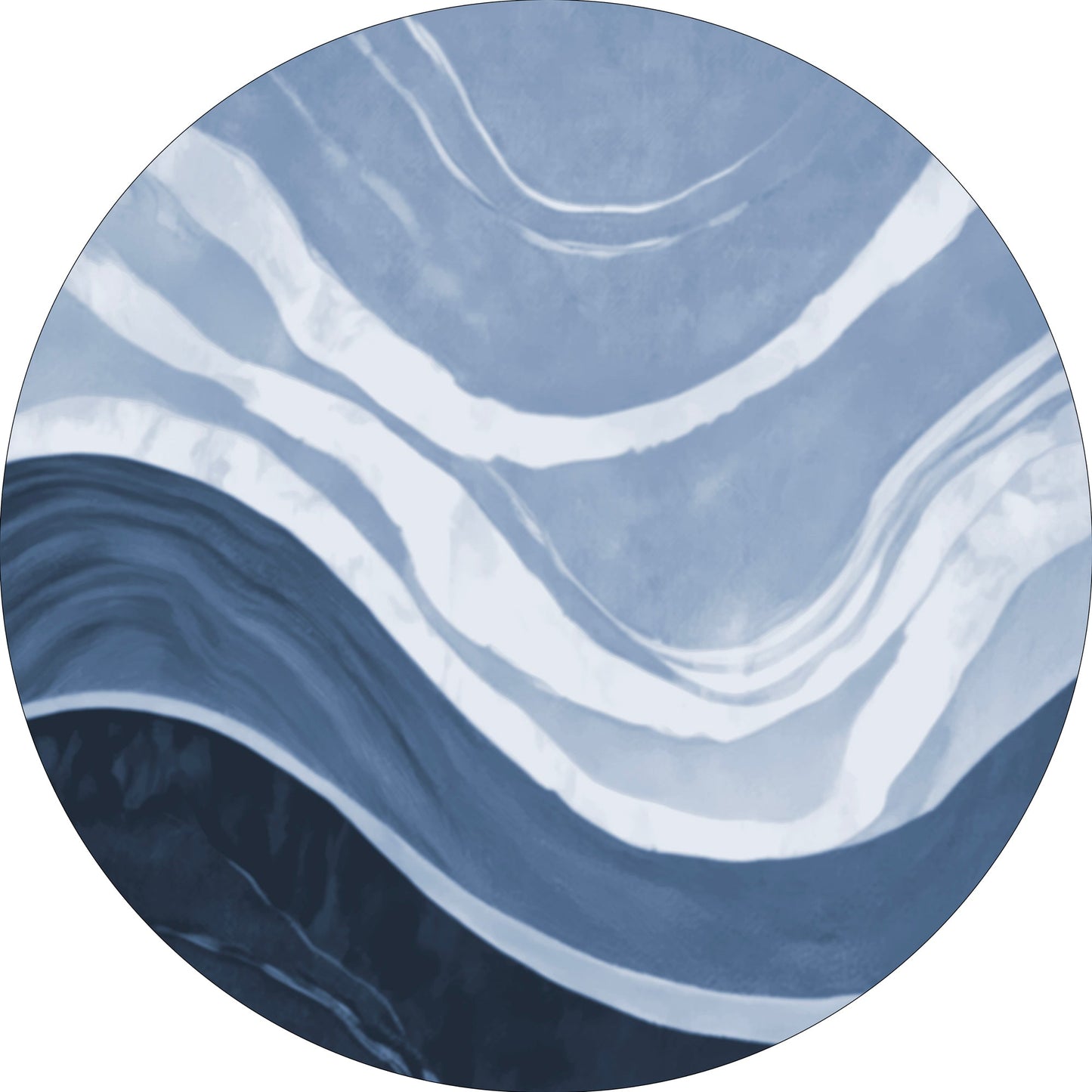MOMO rugs x NOŪRA studios - Waves Blue Round
