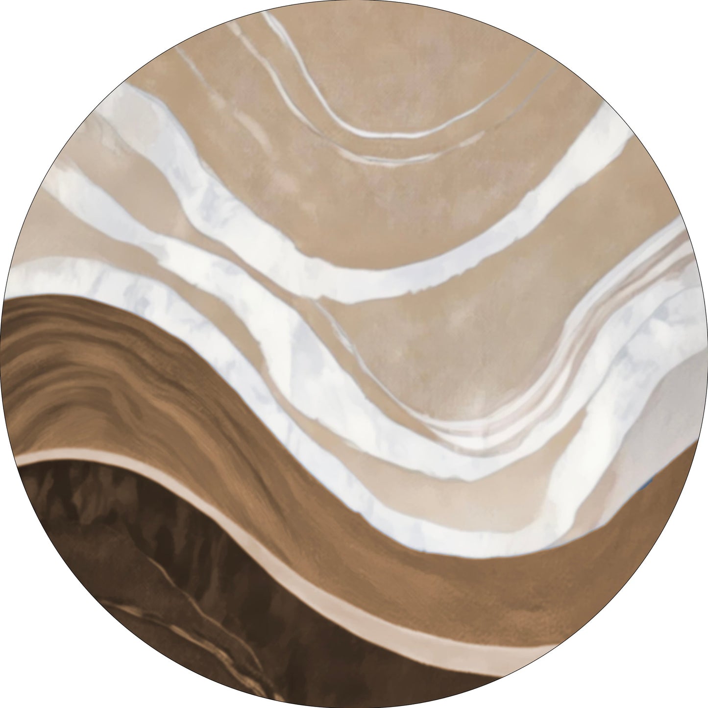 MOMO rugs x NOŪRA studios - Waves Brown Sand Round