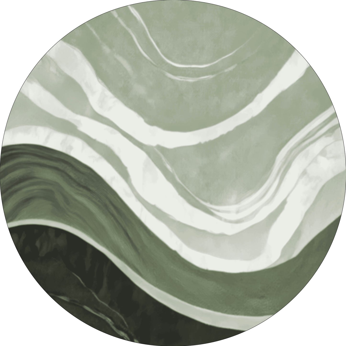 MOMO rugs x NOŪRA studios - Waves Green Round