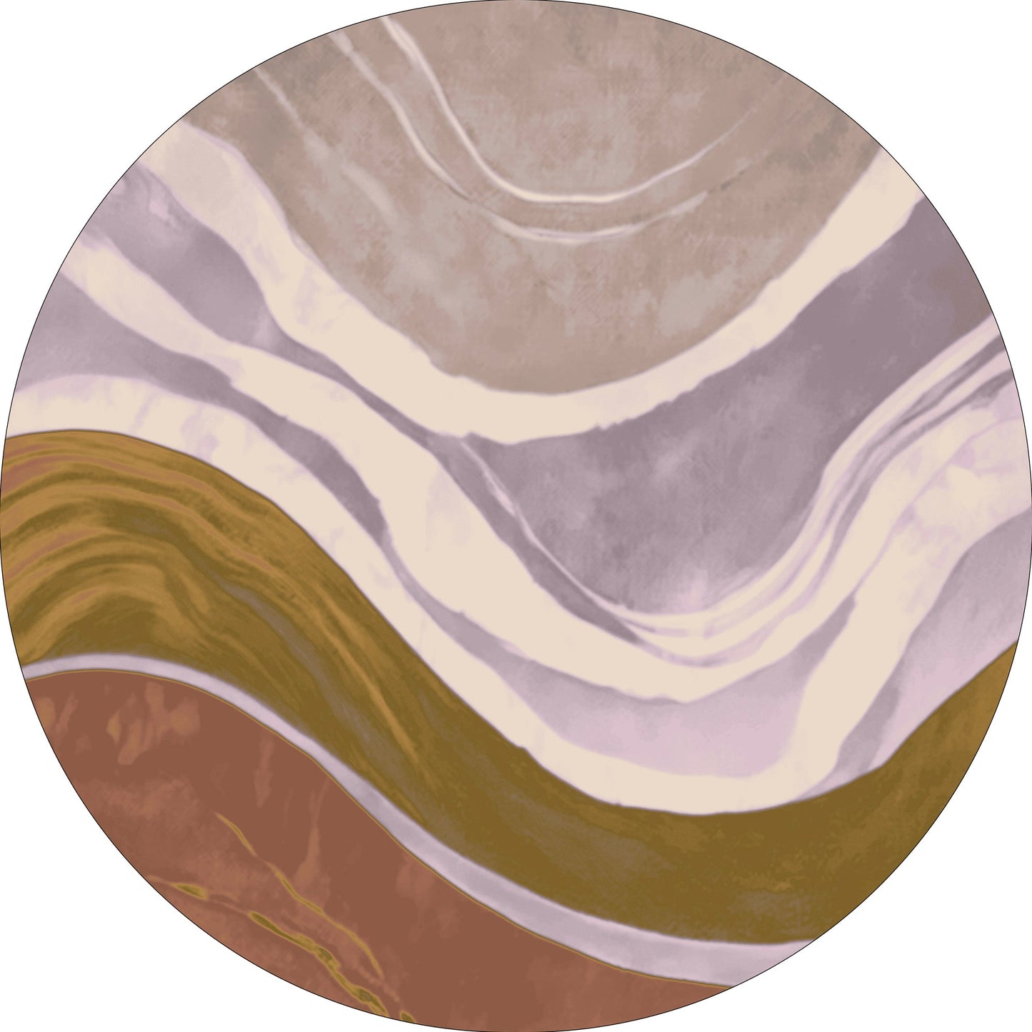 MOMO rugs x NOŪRA studios - Waves Multicolour matt Round