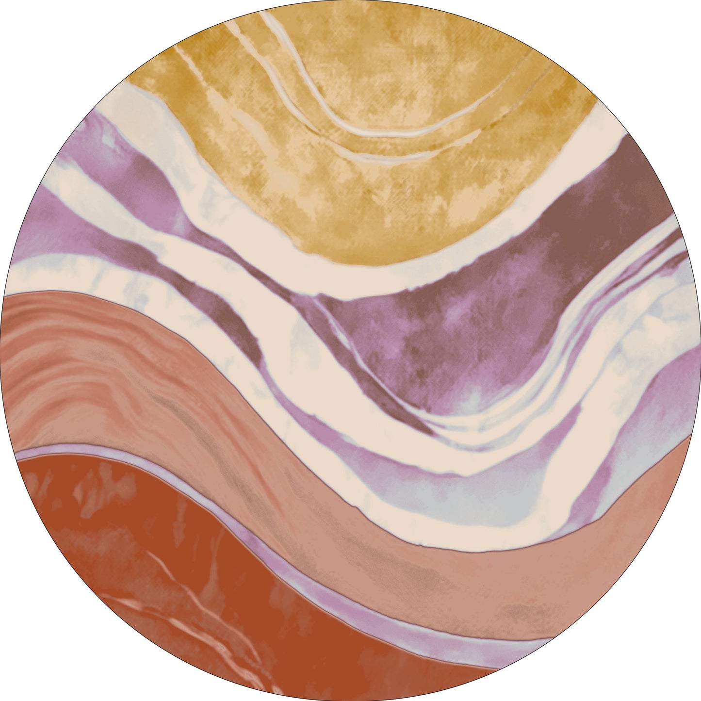 MOMO rugs x NOŪRA studios - Waves Multicolour vibrant Round rug