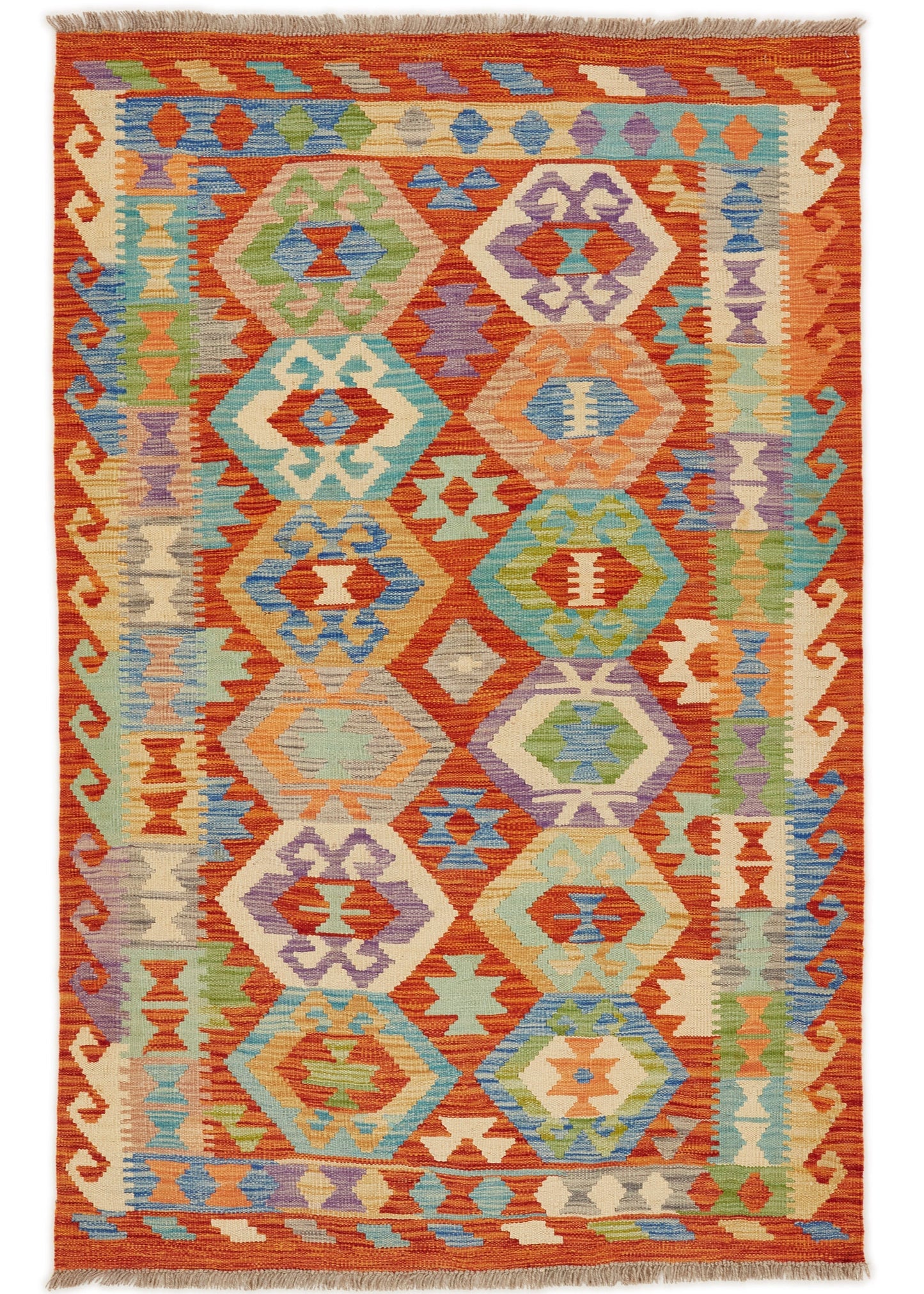 Handwoven Oriental Carpet | Unique Afghan Kelim 14053 (in stock)