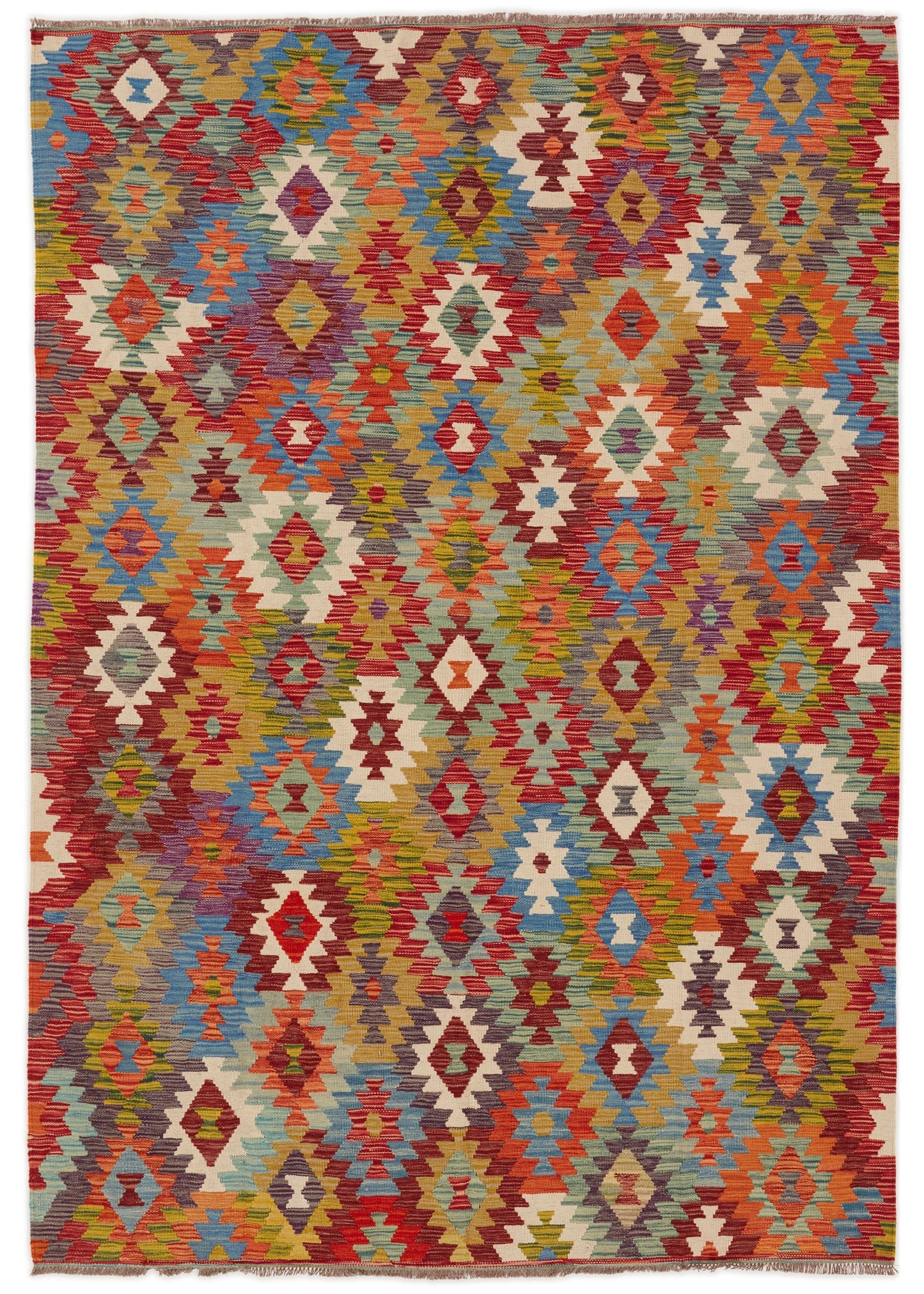Handwoven Oriental Carpet | Unique Afghan Kelim 14075 (in stock)