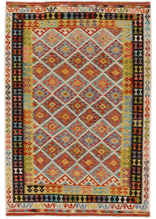Handwoven Oriental Carpet | Unique Afghan Kelim 14076 (in stock)