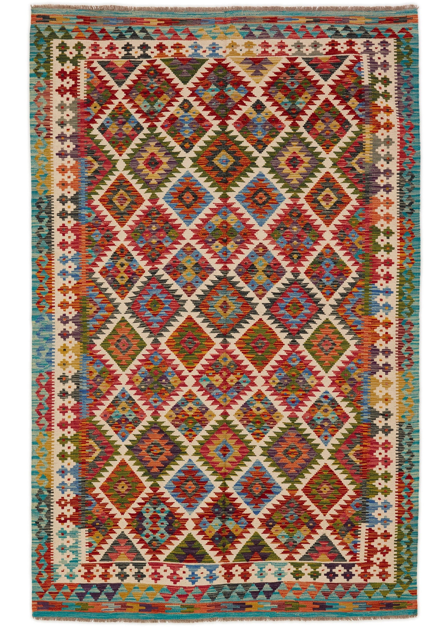 Handwoven Oriental Carpet | Unique Afghan Kelim 13990 (in stock)