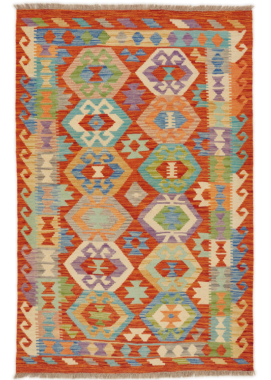 Handwoven Oriental Carpet | Unique Afghan Kelim 14053 (in stock)