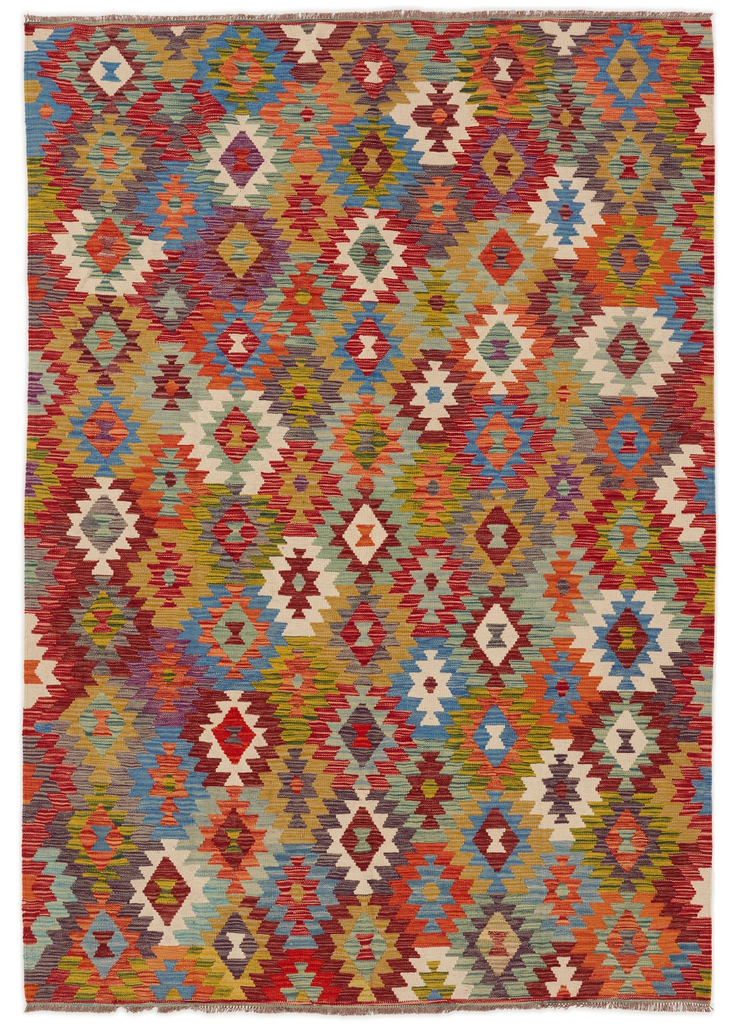 Handwoven Oriental Carpet | Unique Afghan Kelim 14075 (in stock)