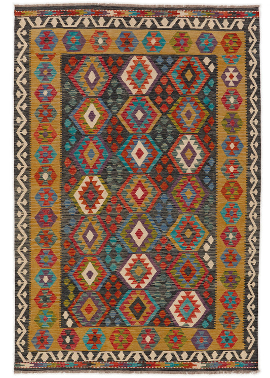 Handwoven Oriental Carpet | Unique Afghan Kelim 13889 (in stock)