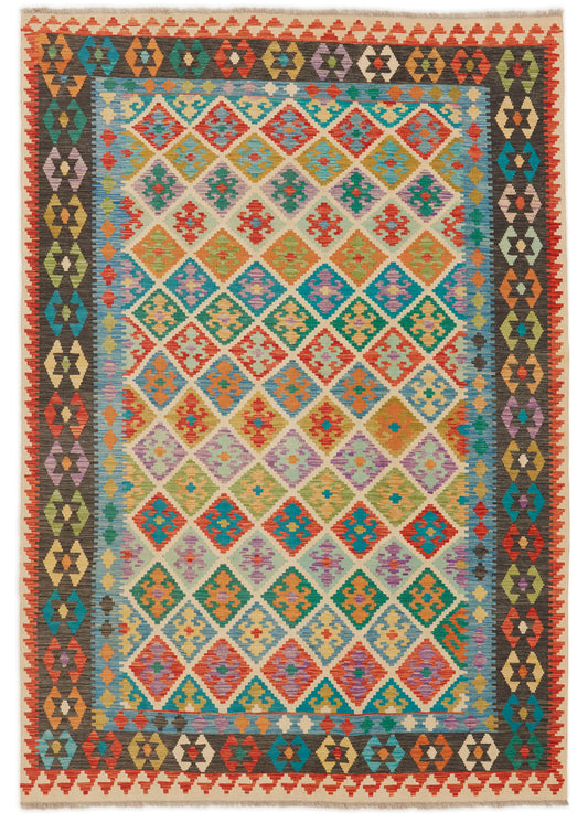 Handwoven Oriental Carpet | Unique Afghan Kelim 83464 (in stock)