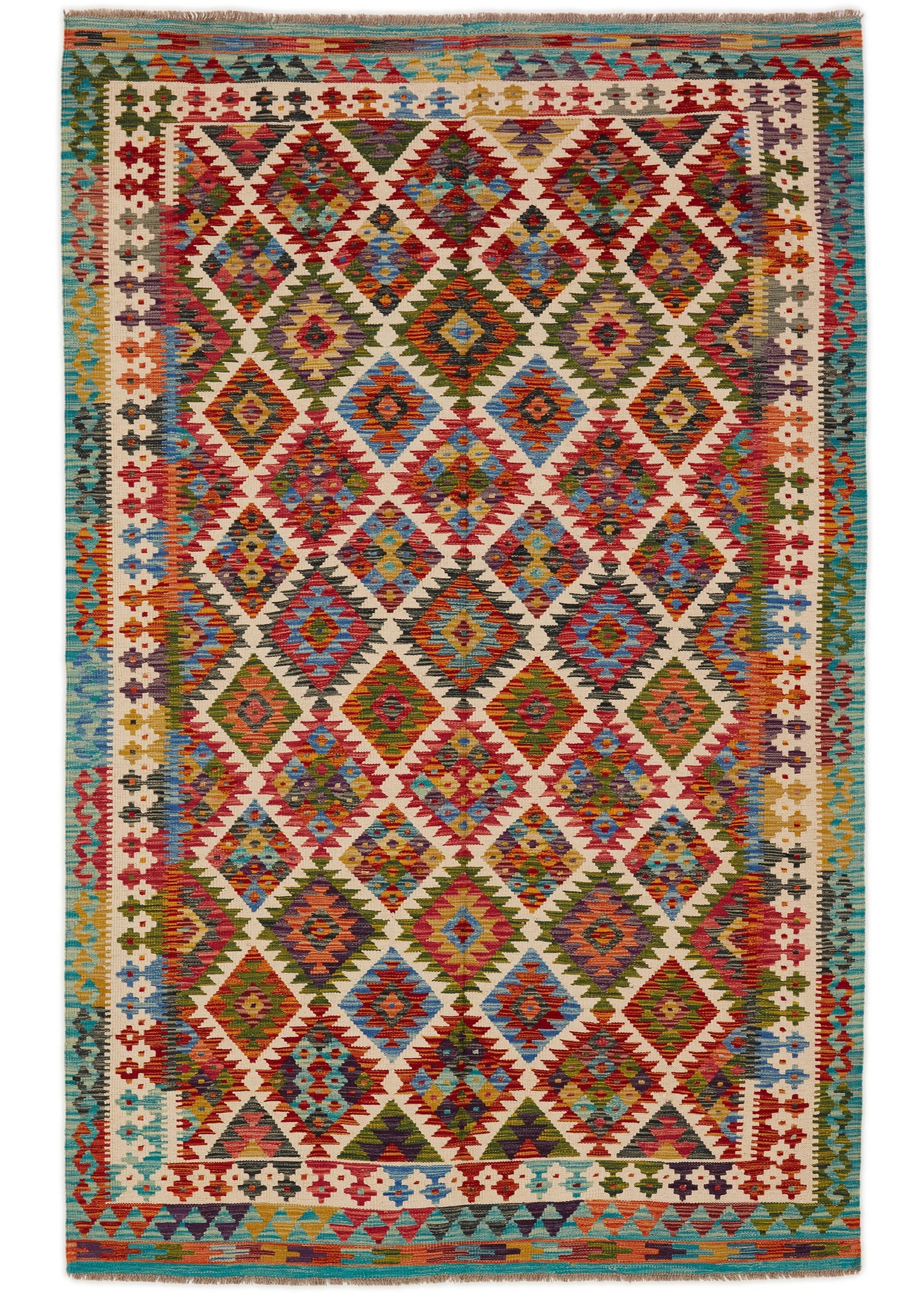 Handwoven Oriental Carpet | Unique Afghan Kelim 13990 (in stock)