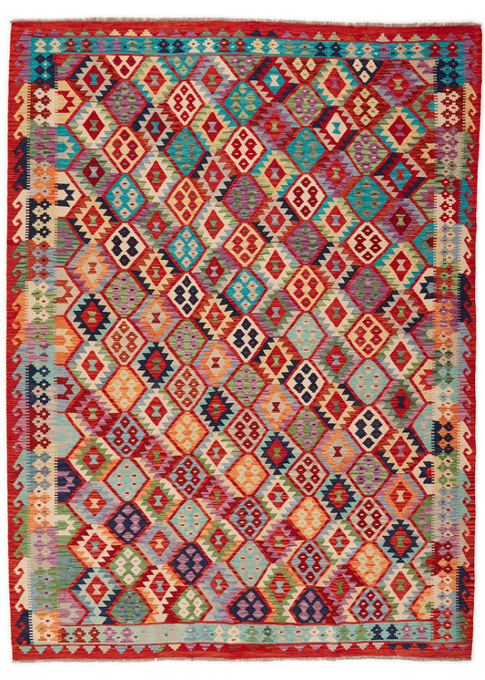 Handwoven Oriental Carpet | Unique Afghan Kelim 95512 (in stock)