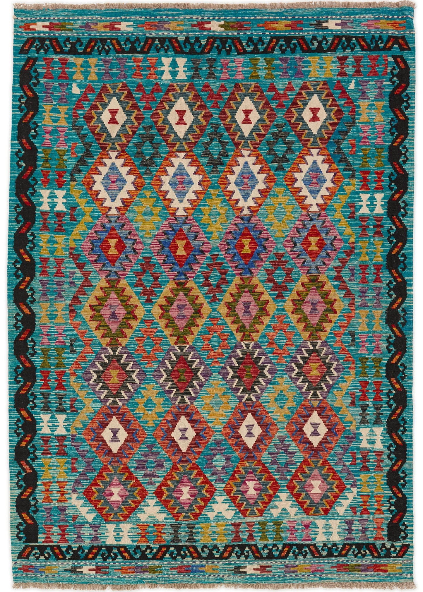 Handwoven Oriental Carpet | Unique Afghan Kelim 12953 (in stock)
