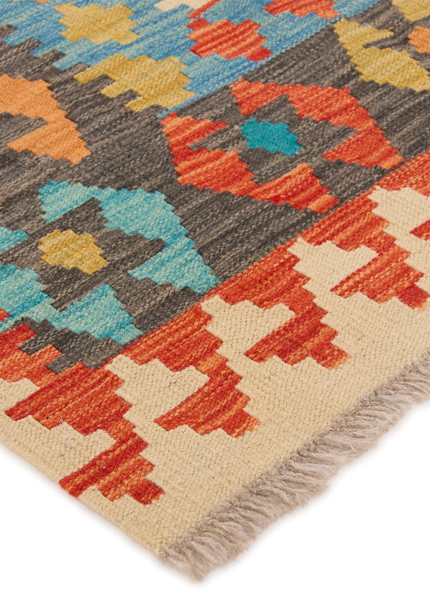 Handwoven Oriental Carpet | Unique Afghan Kelim 83464 (in stock)