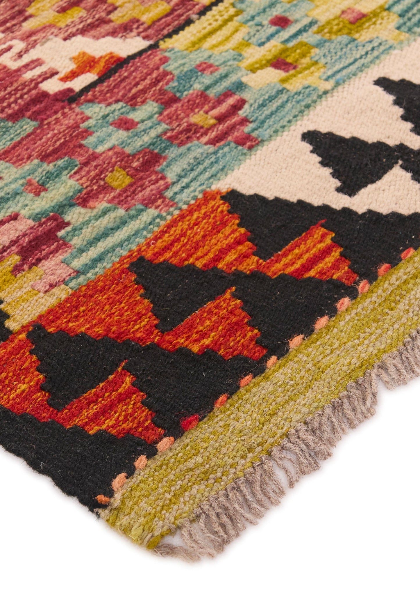 Handwoven Oriental Carpet | Unique Afghan Kelim 1187 (in stock)