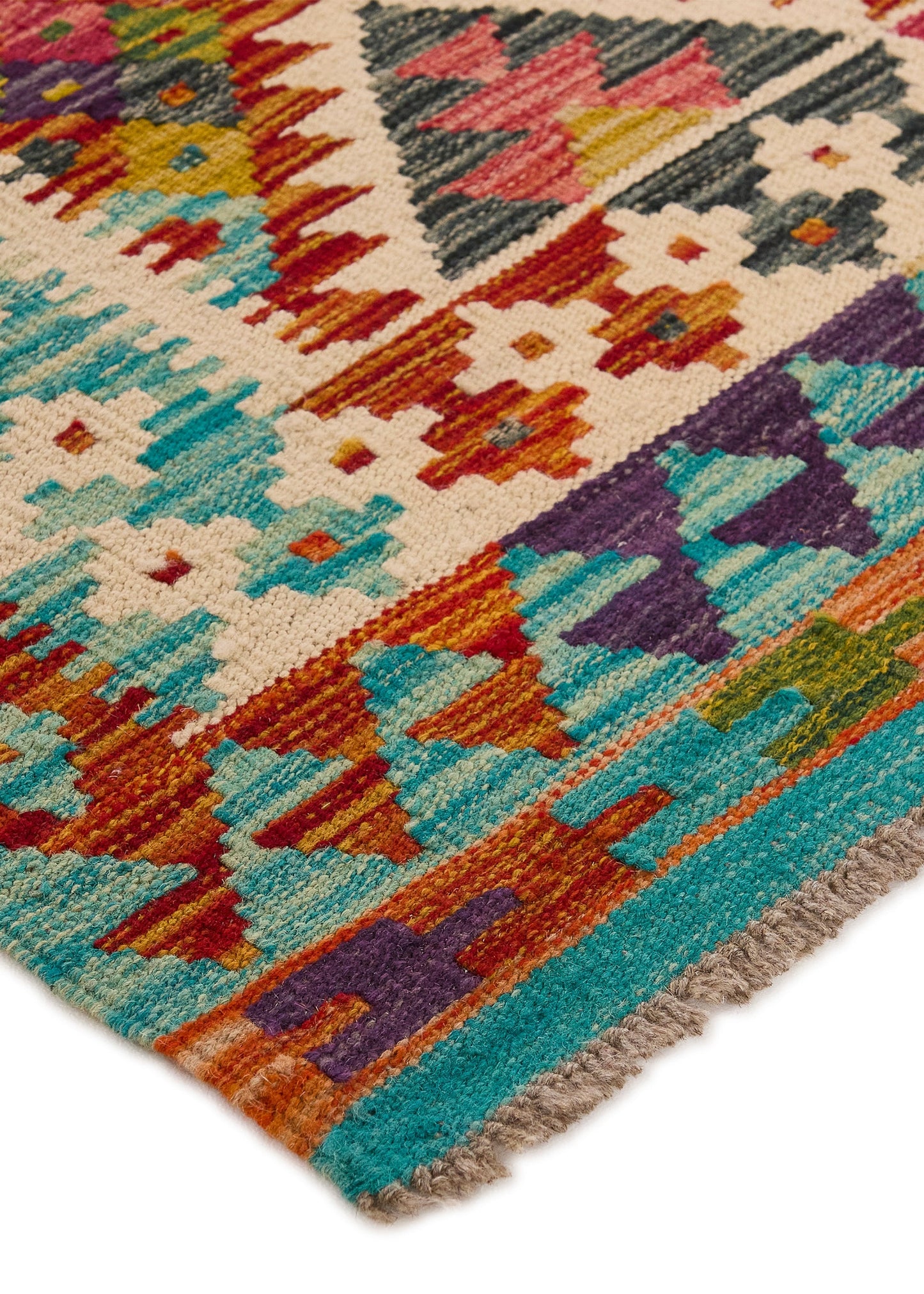 Handwoven Oriental Carpet | Unique Afghan Kelim 13990 (in stock)