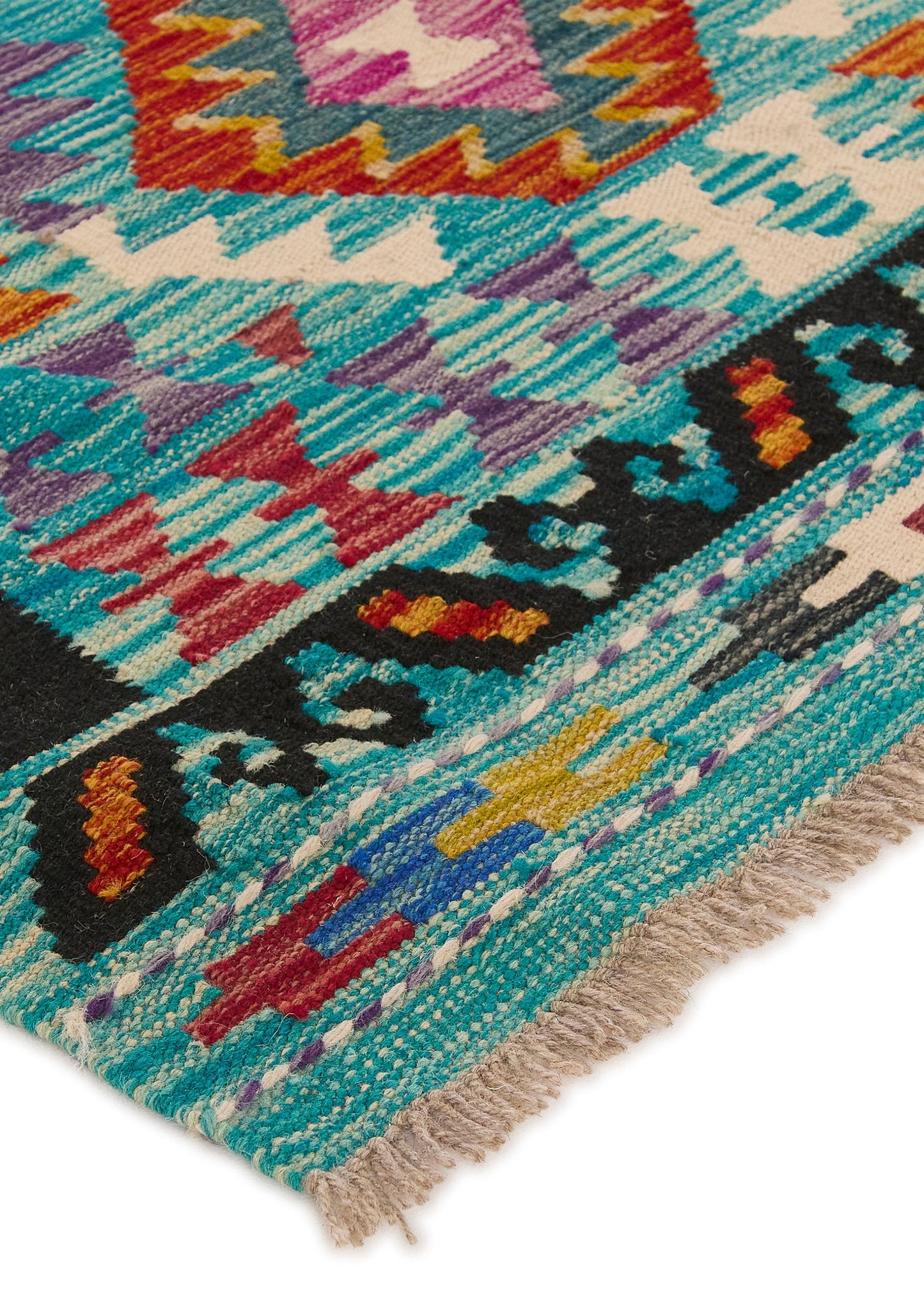 Handwoven Oriental Carpet | Unique Afghan Kelim 12953 (in stock)