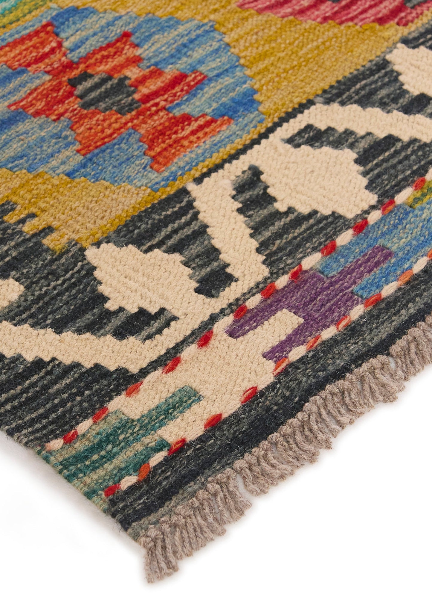Handwoven Oriental Carpet | Unique Afghan Kelim 13889 (in stock)