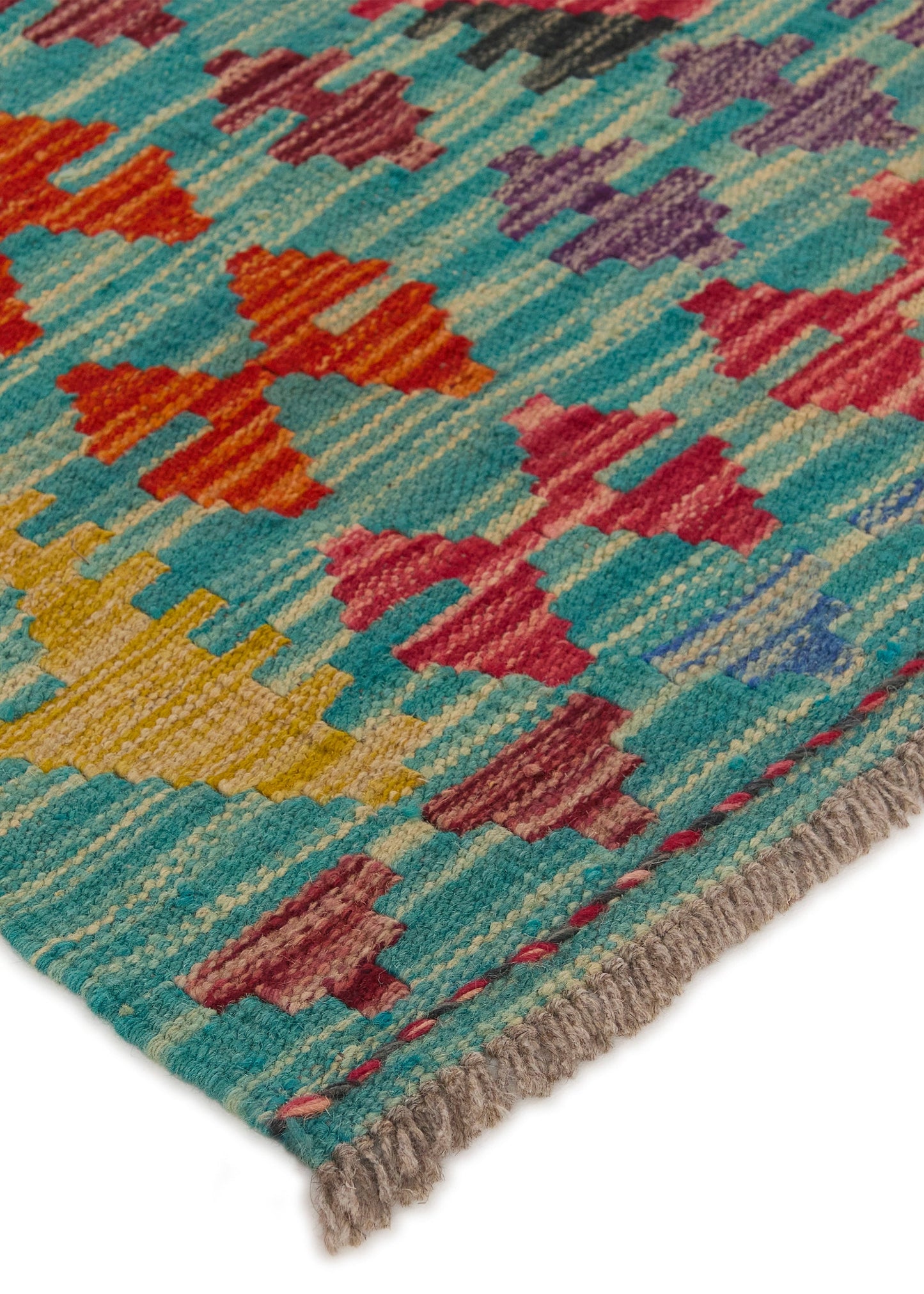 Handwoven Oriental Carpet | Unique Afghan Kelim 13890 (in stock)