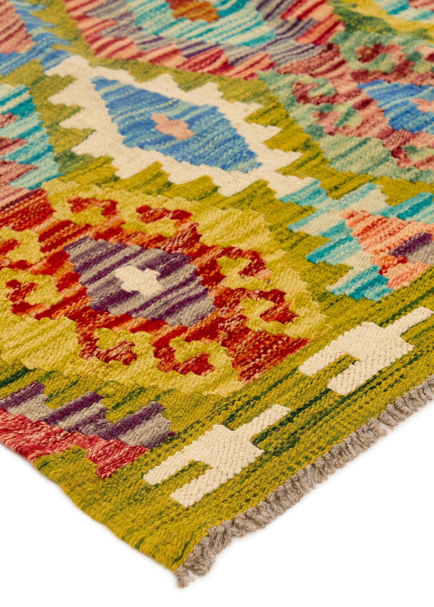 Handwoven Oriental Carpet | Unique Afghan Kelim 98876 (in stock)