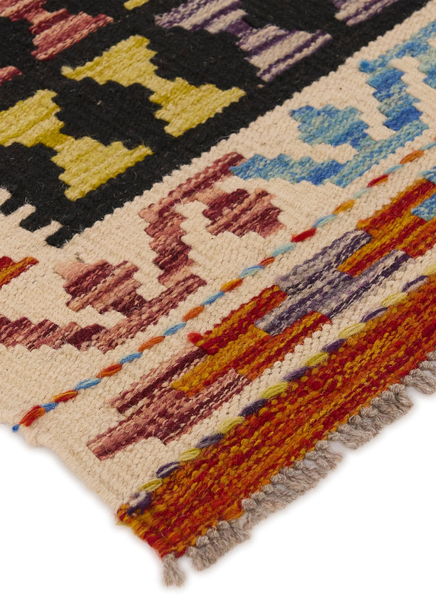 Handwoven Oriental Carpet | Unique Afghan Kelim 14076 (in stock)