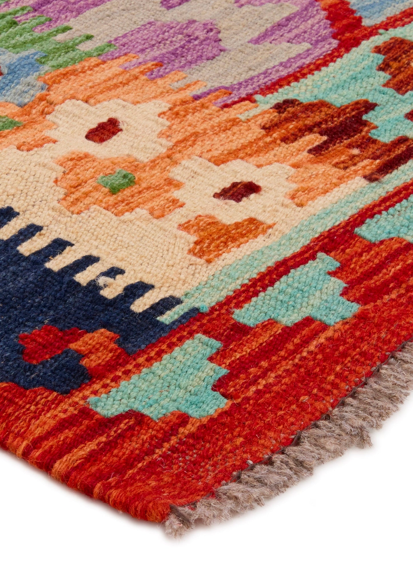 Handwoven Oriental Carpet | Unique Afghan Kelim 95512 (in stock)