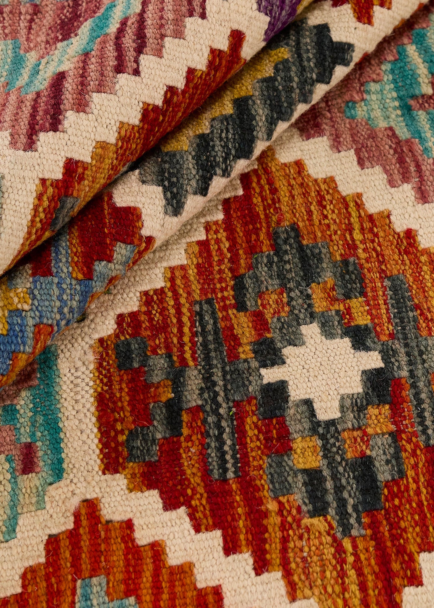 Handwoven Oriental Carpet | Unique Afghan Kelim 13912 (in stock)