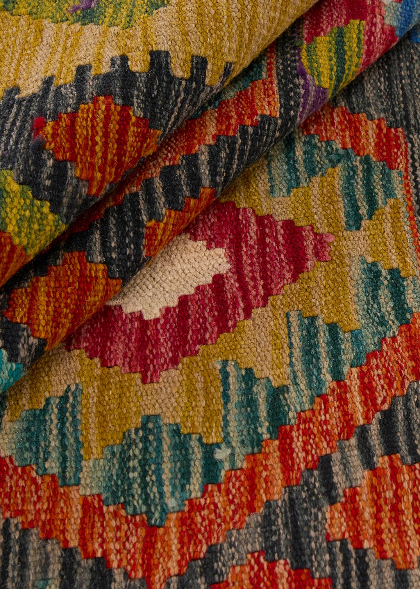Handwoven Oriental Carpet | Unique Afghan Kelim 13889 (in stock)