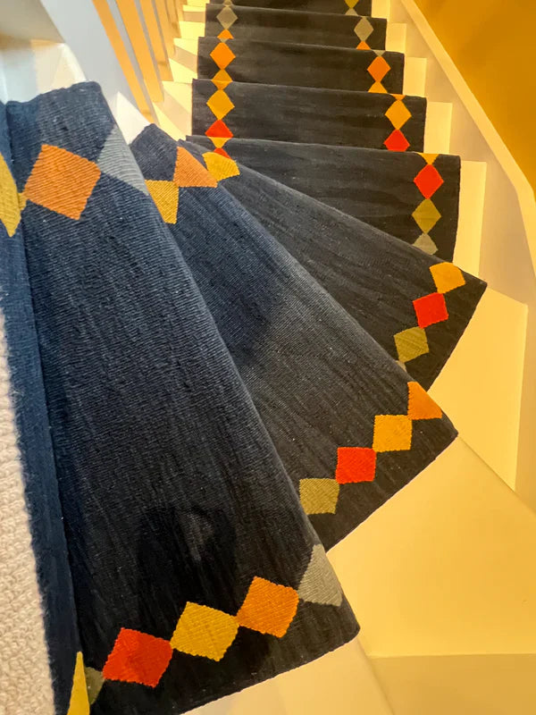 Stair runner Sophie Cooney Amulet Wool Azra Navy