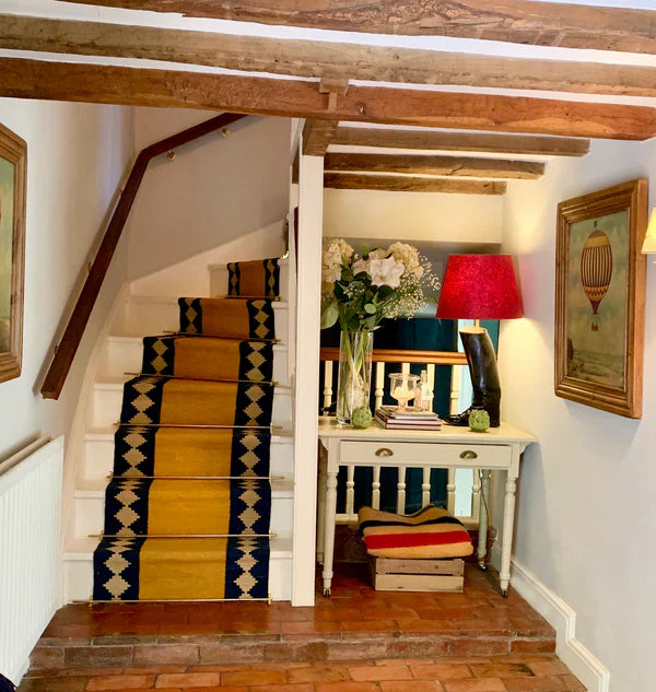 Stair runner Sophie Cooney Raw Cotton Rudis Via Yellow